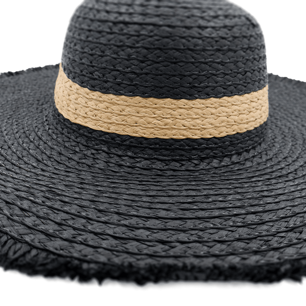 Női szalmakalap - fekete