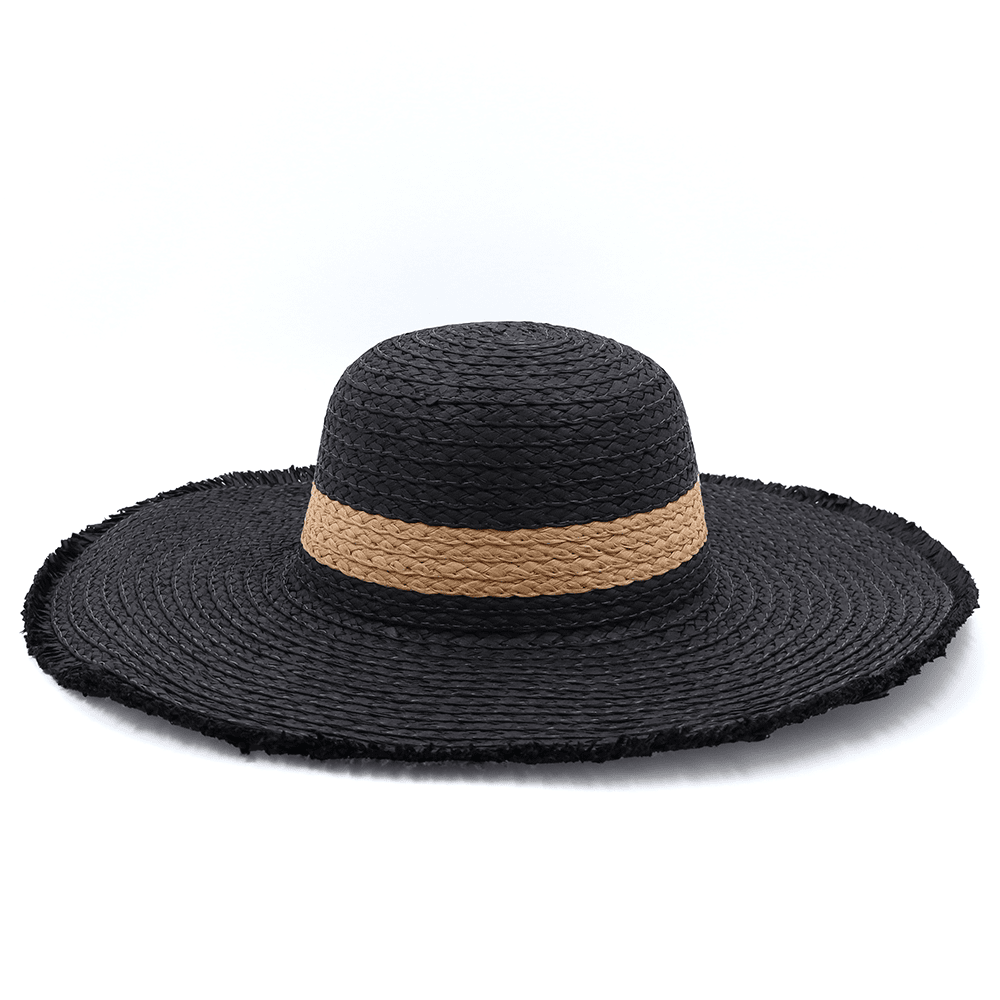 Női szalmakalap - fekete