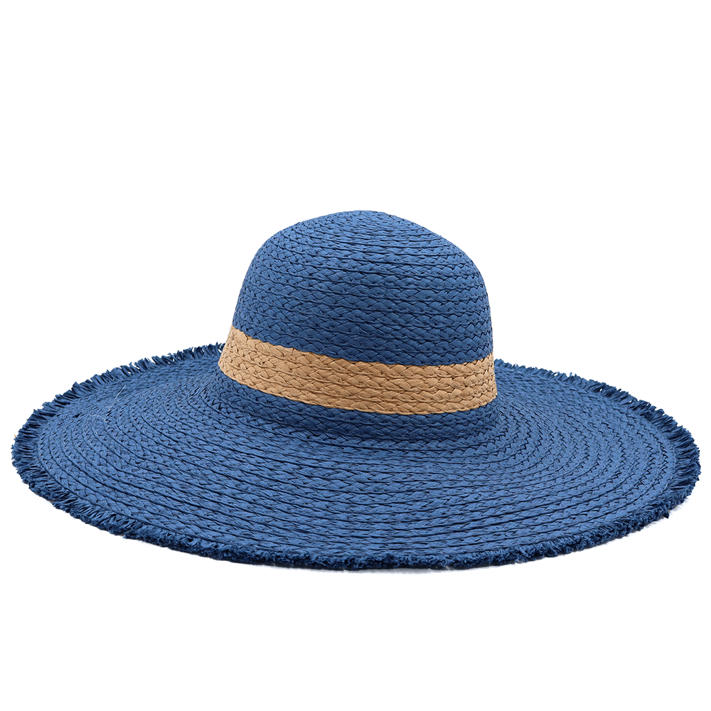 Női szalmakalap - sötétkék