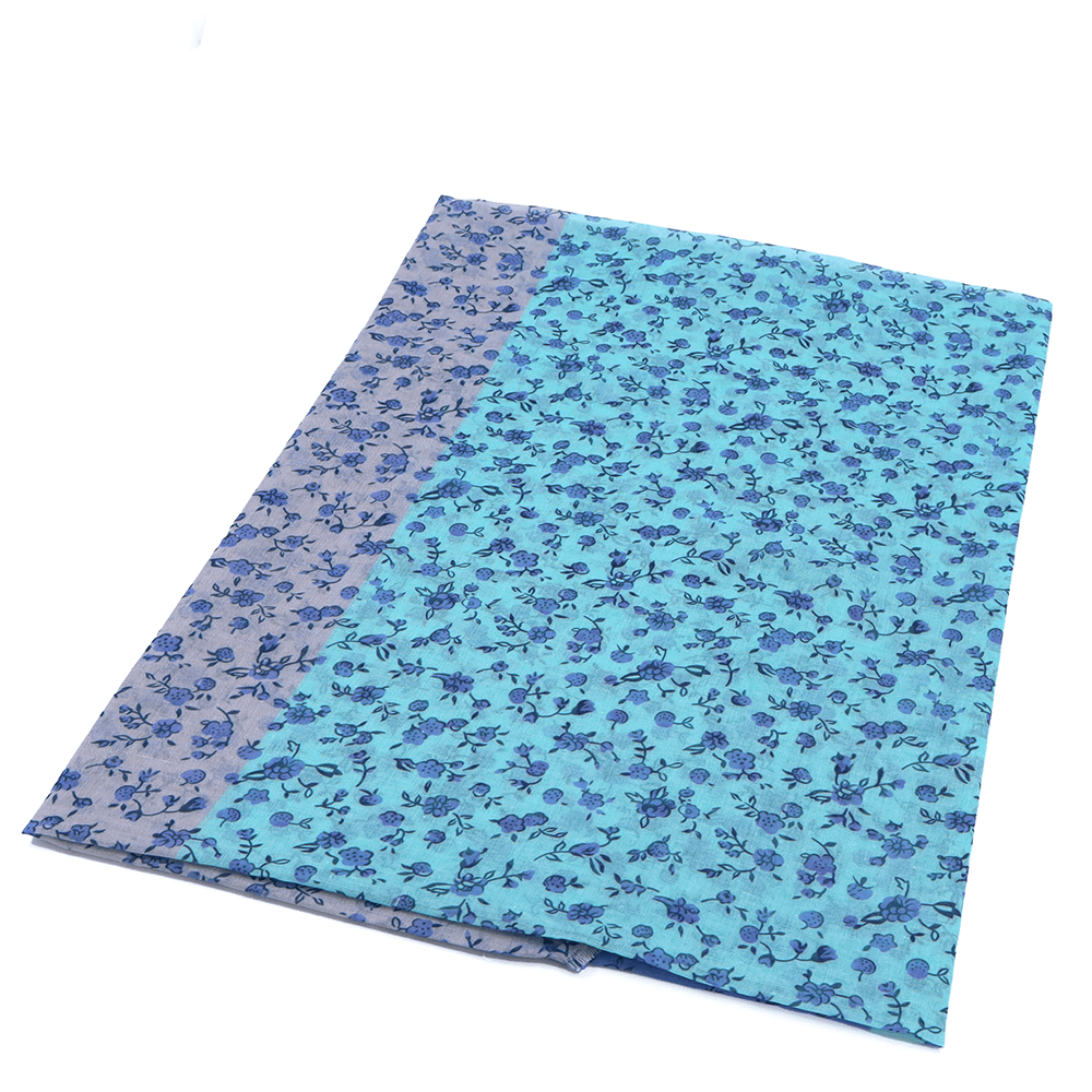 Nyári sál nyomtatott mintával - kék/szürke