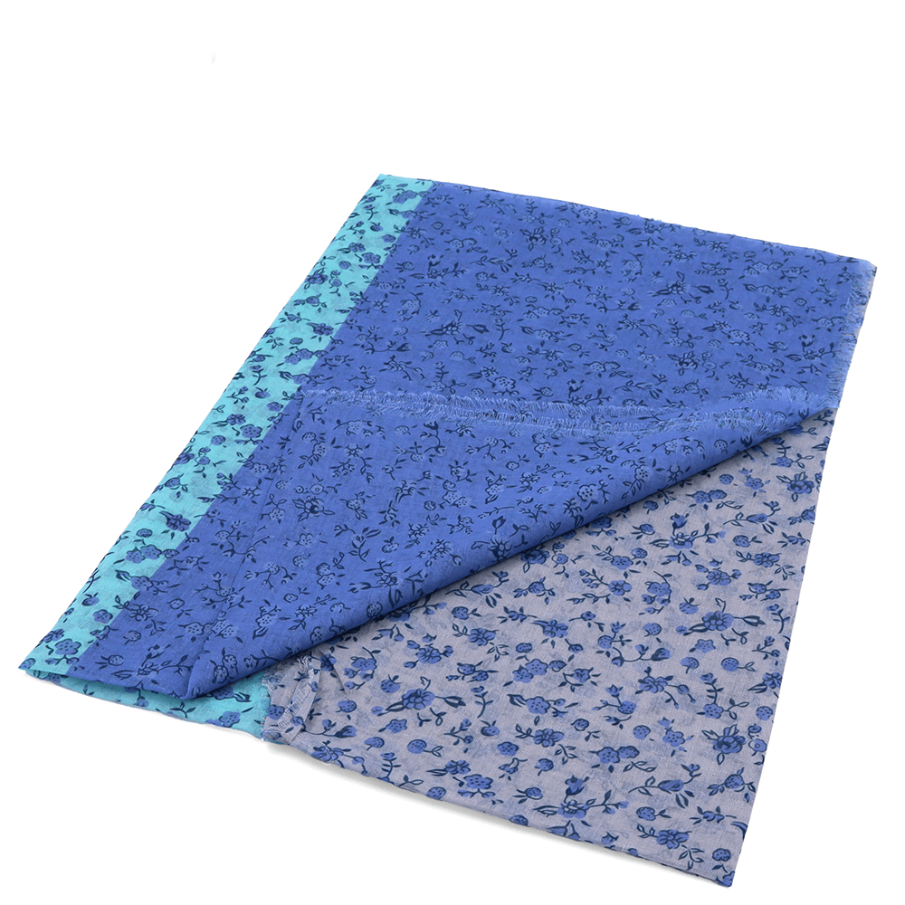 Nyári sál nyomtatott mintával - kék/szürke