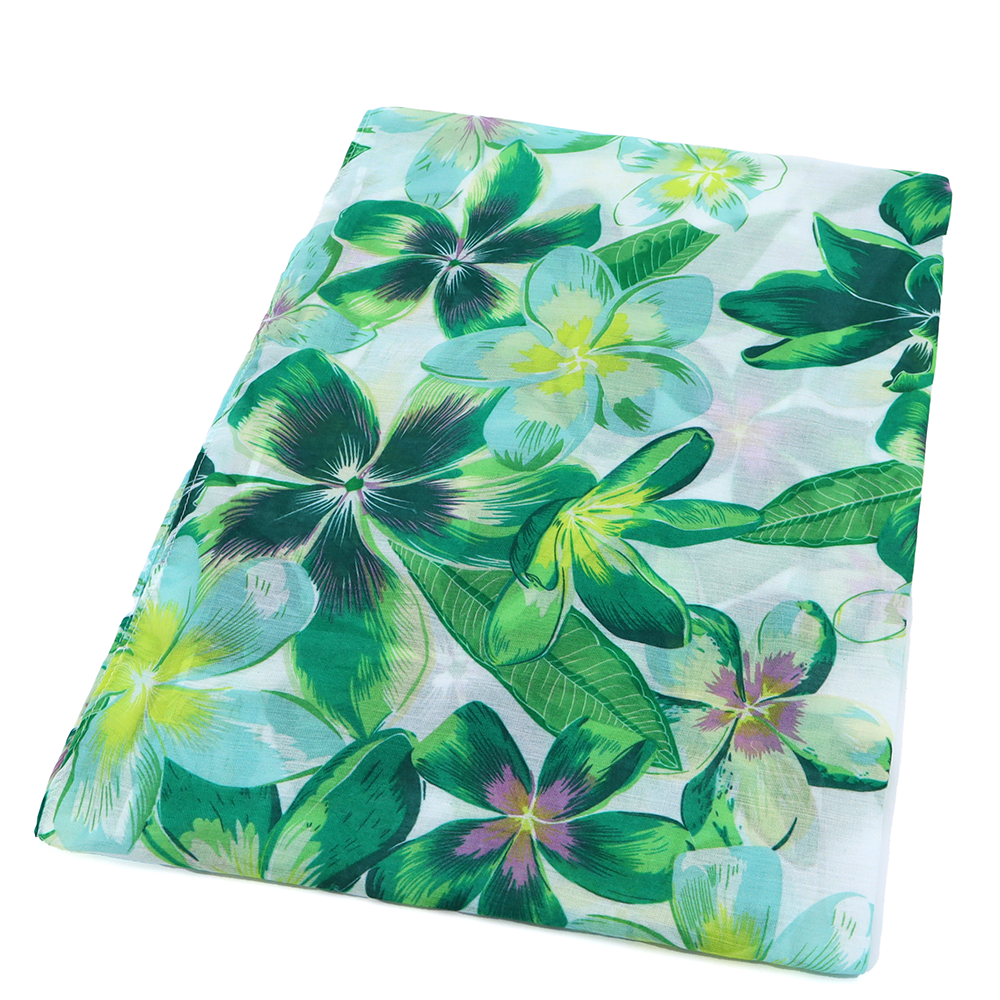 Nyári sál akvarell virágokkal - zöld