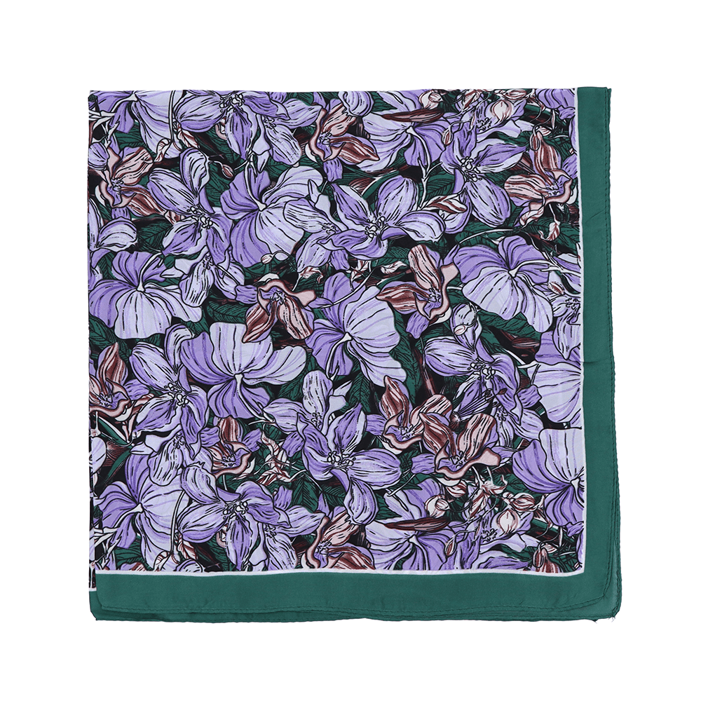 Női sál nyomtatott mintával - zöld/lila