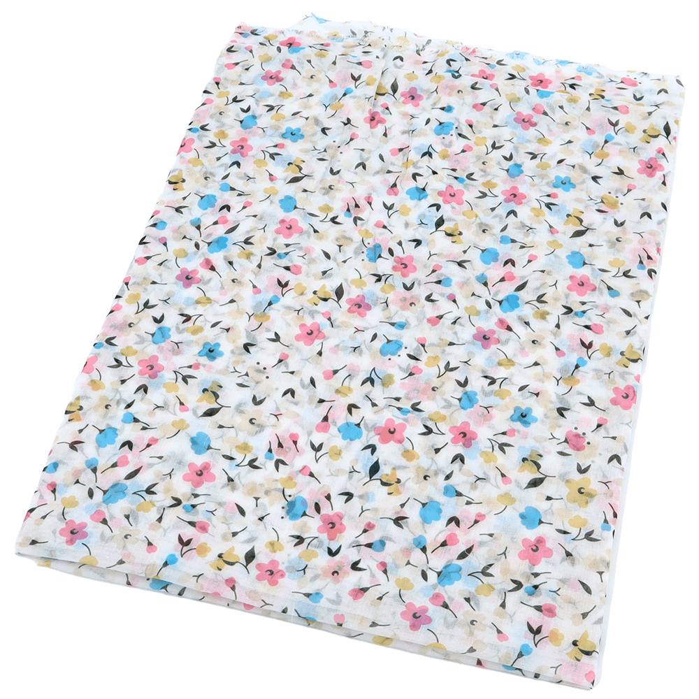 Női nyári sál lengyel virágmintával - fehér