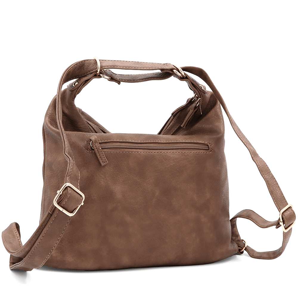 2 az 1-ben - Táska és hátizsák két rekesszel Silvana - világosbarna