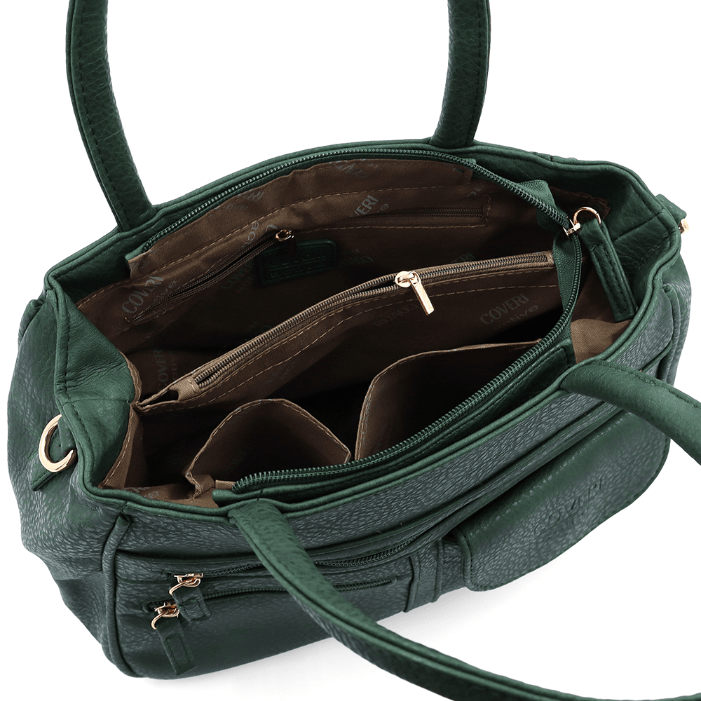 Női táska sok zsebbel Sonya - zöld