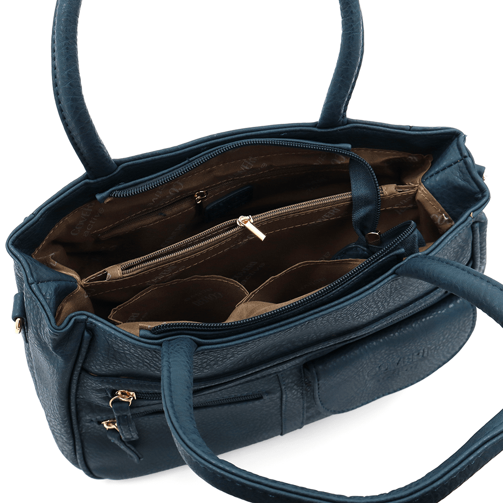 Női táska sok zsebbel Sonya - kék