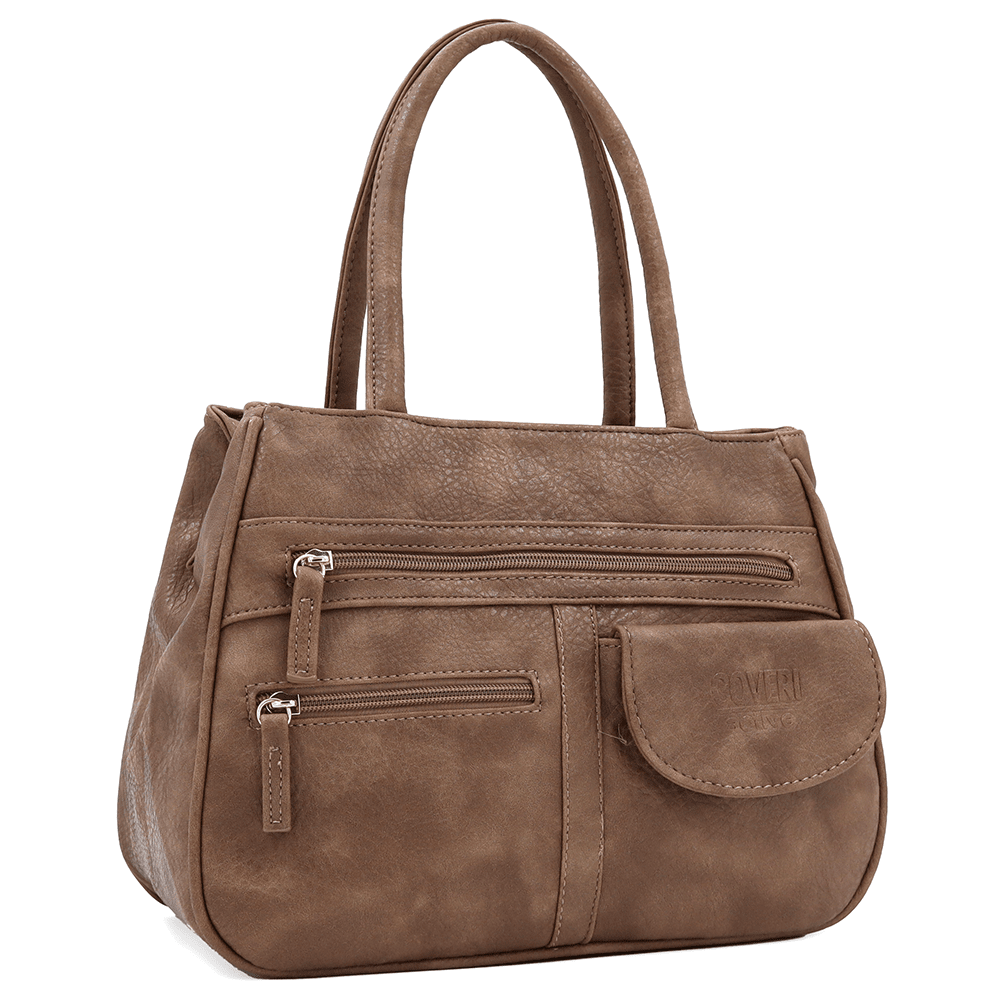 Női táska sok zsebbel Sonya - világosbarna