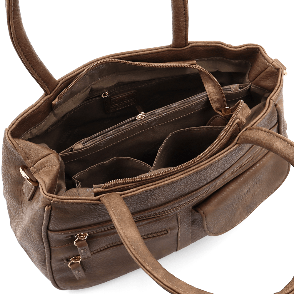 Női táska sok zsebbel Sonya - világosbarna