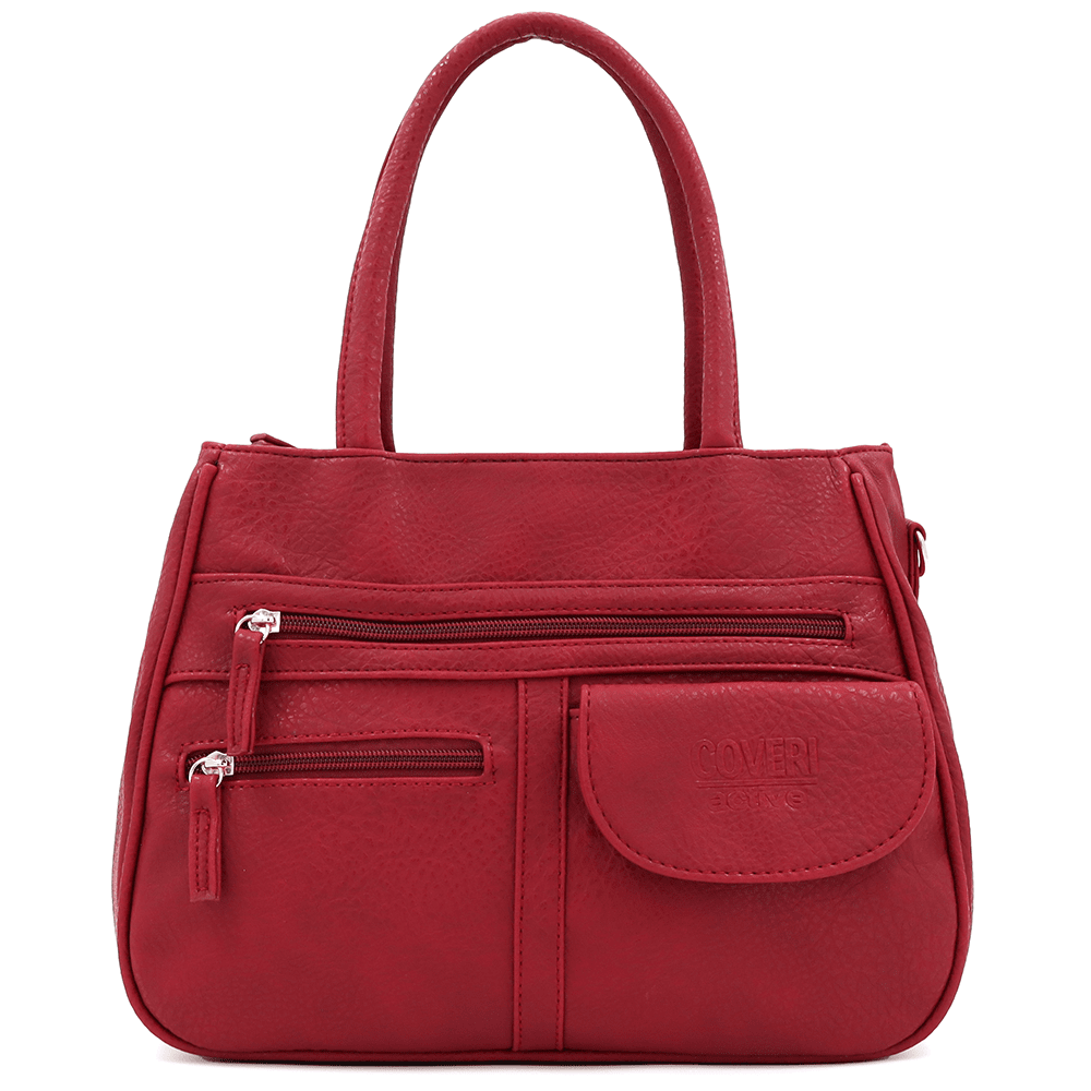 Női táska sok zsebbel Sonya - piros