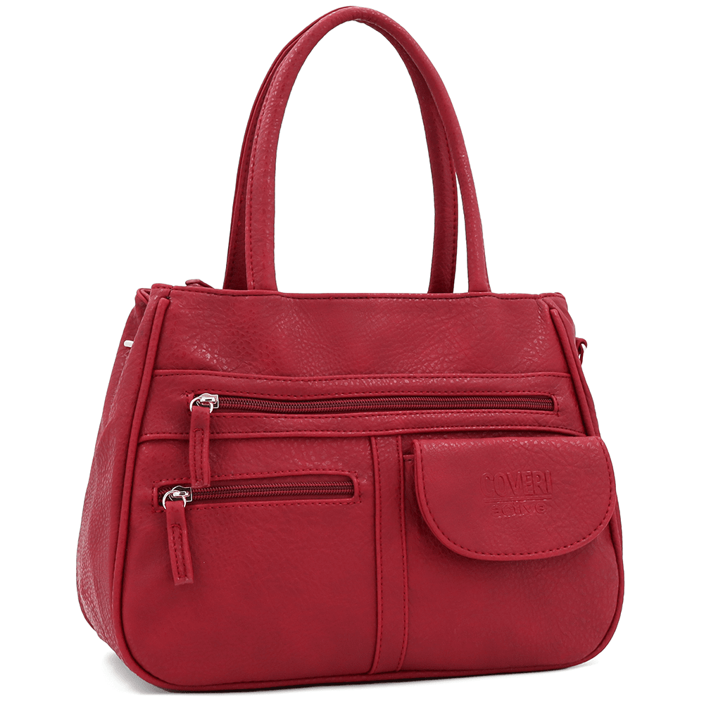 Női táska sok zsebbel Sonya - piros