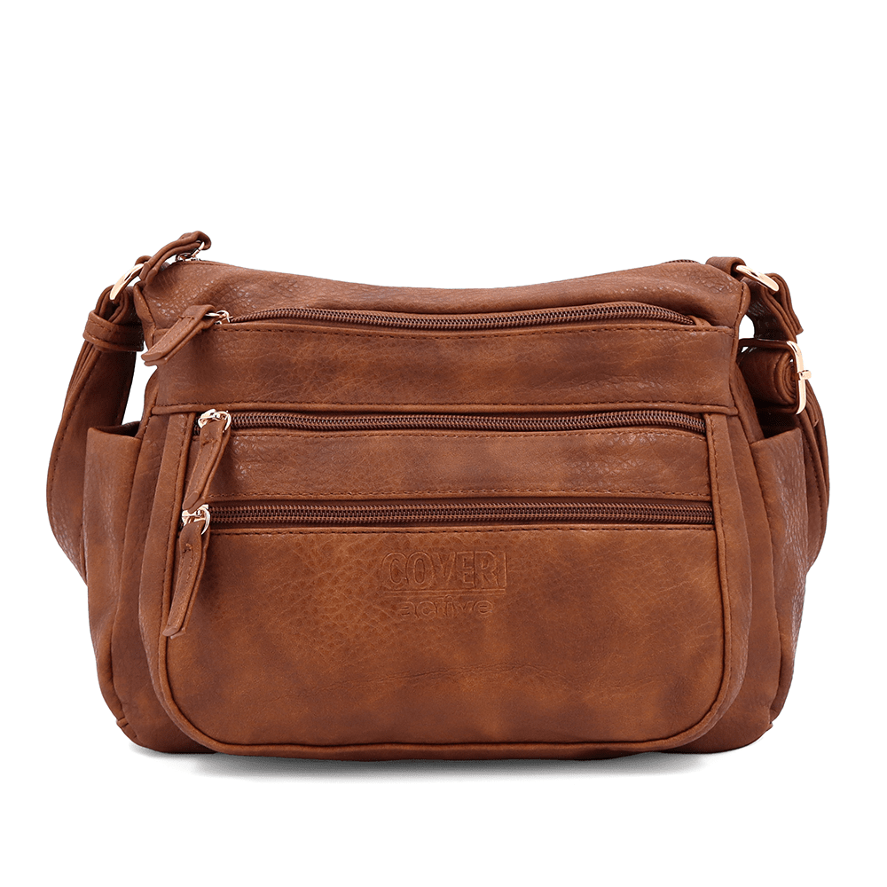 Női válltáska sok zsebbel Magi - cserépkék