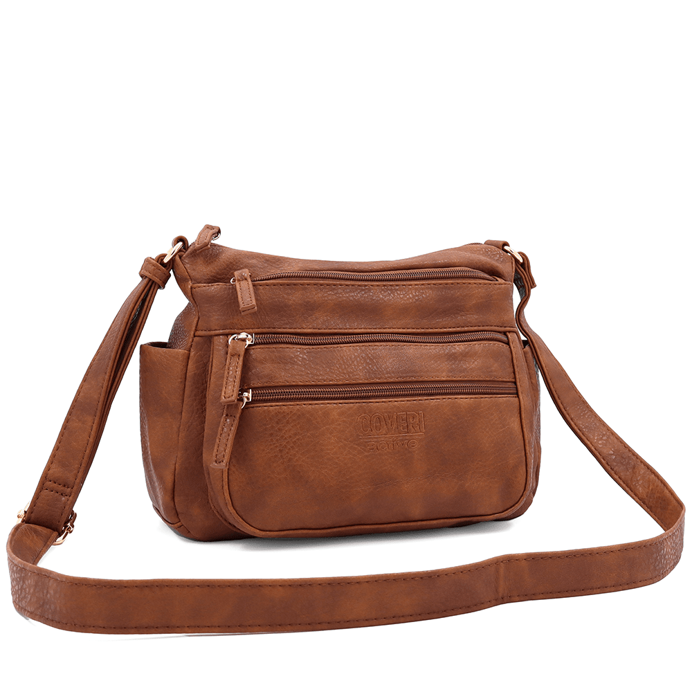 Női válltáska sok zsebbel Magi - cserépkék