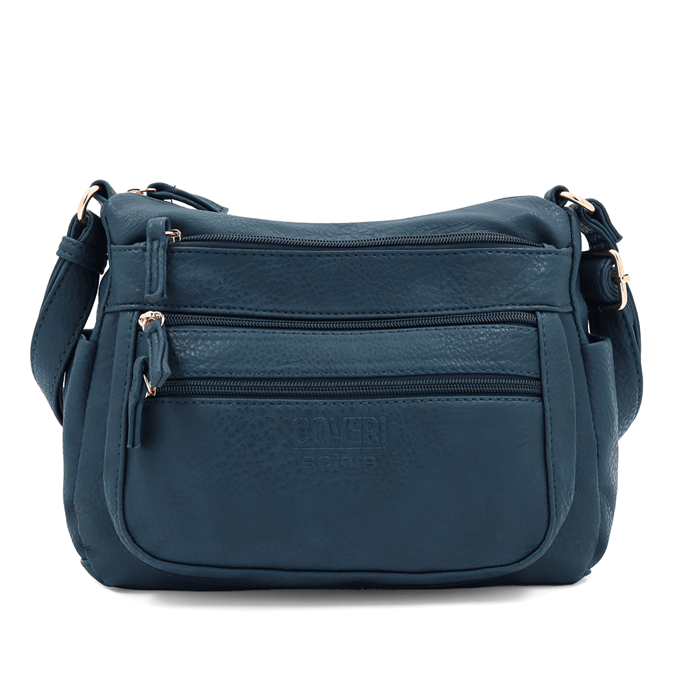 Női válltáska sok zsebbel Magi - kék