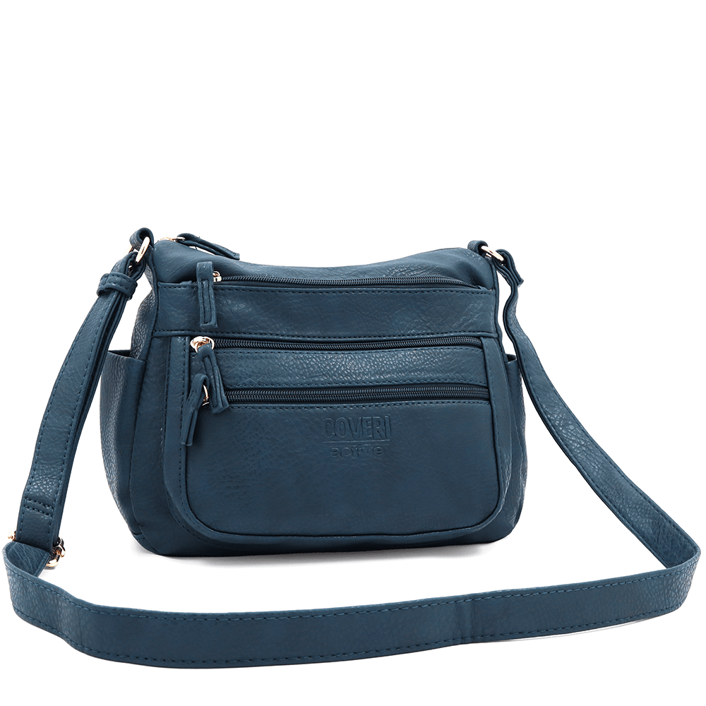 Női válltáska sok zsebbel Magi - kék