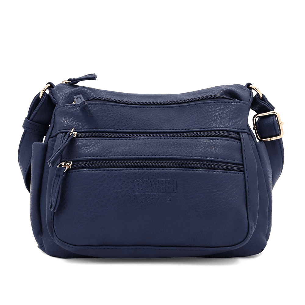 Női válltáska sok zsebbel Magi - sötétkék