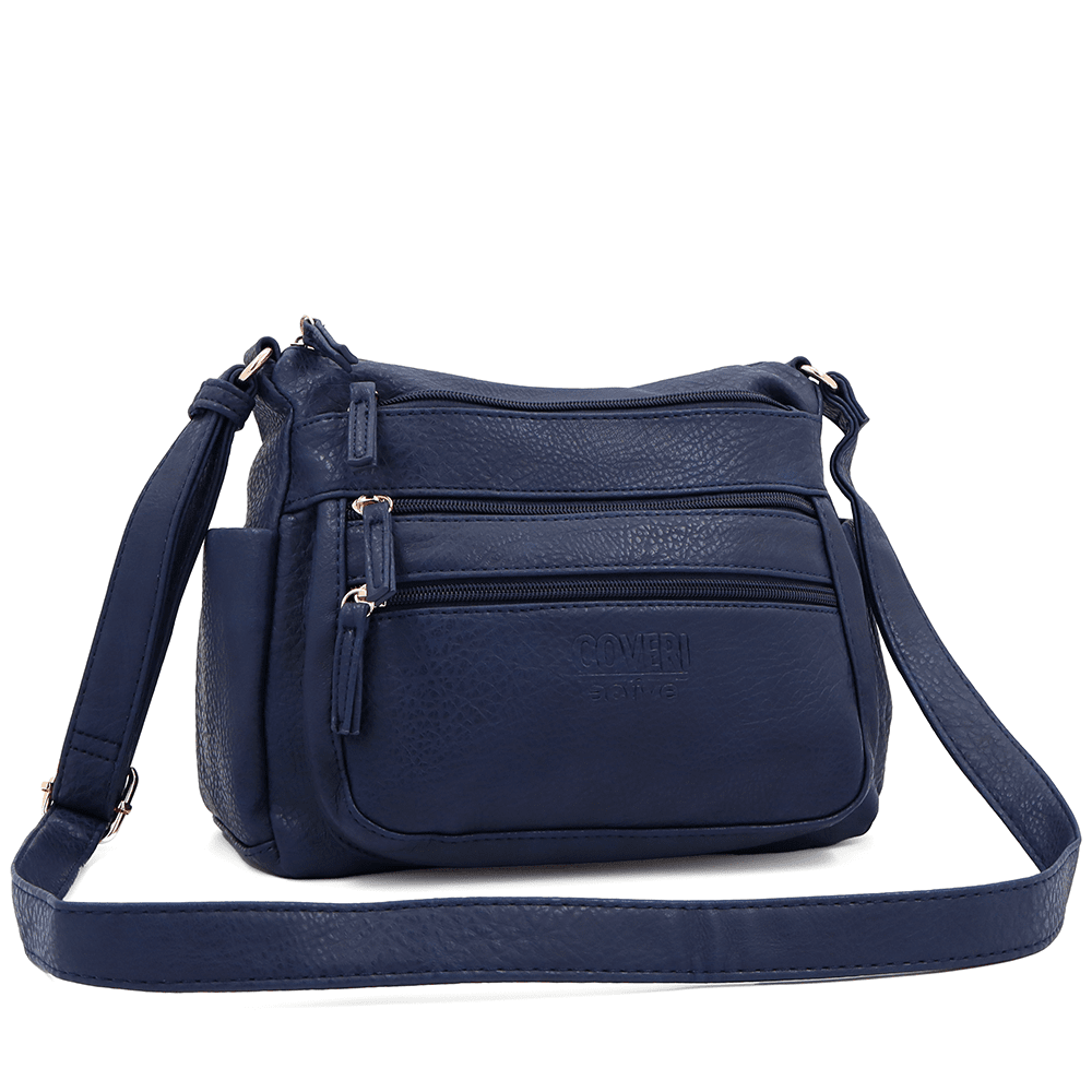 Női válltáska sok zsebbel Magi - sötétkék