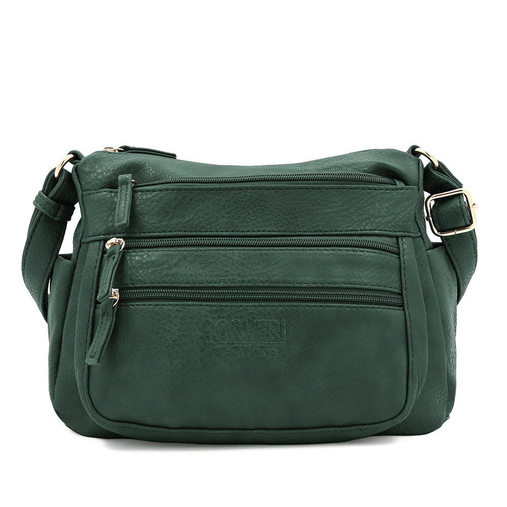 Női válltáska sok zsebbel Magi - zöld