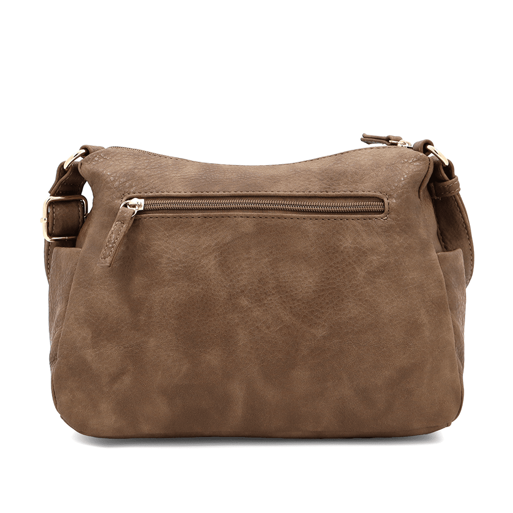 Női válltáska sok zsebbel Magi - világosbarna