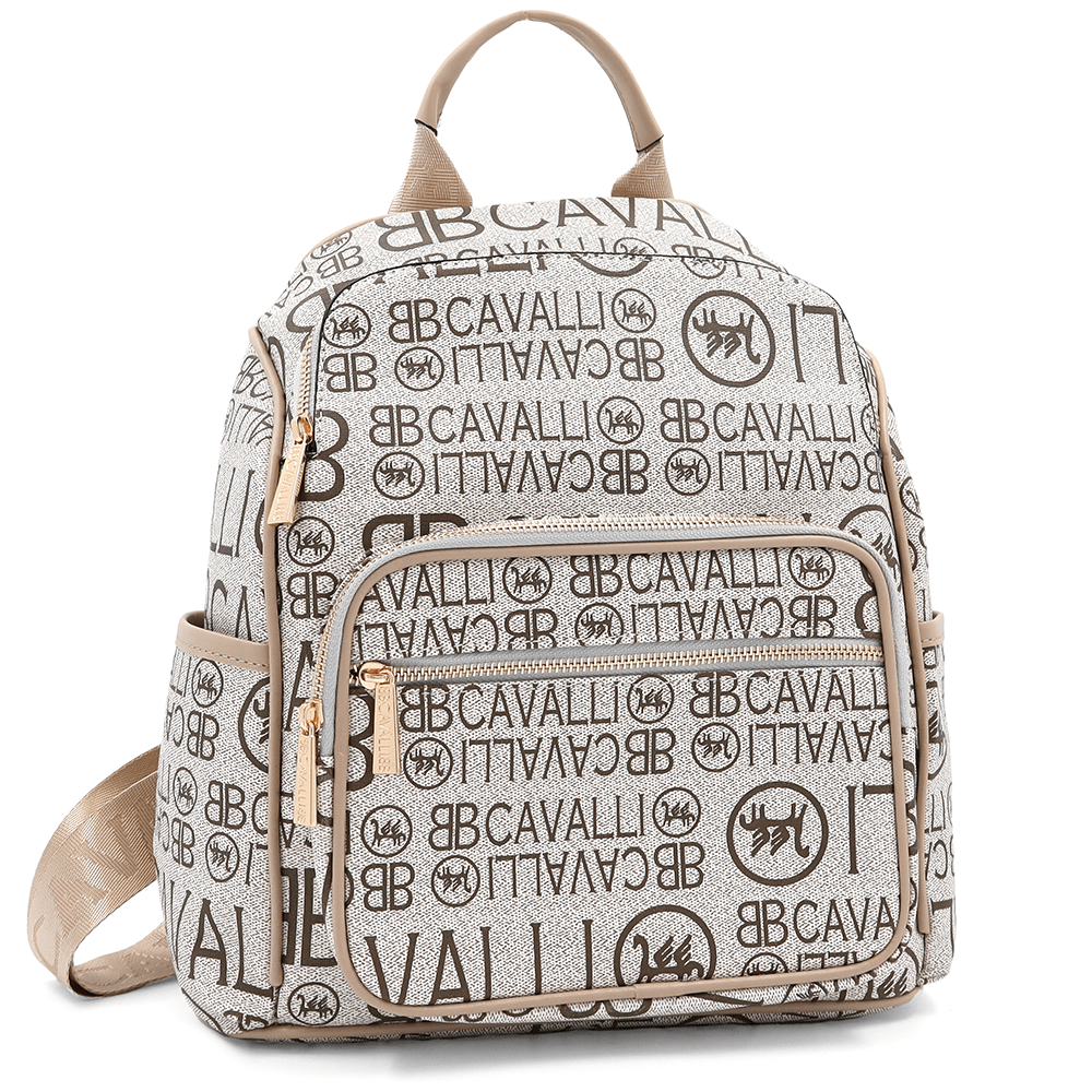 Női hátizsák Velina nyomtatással - világosbarna