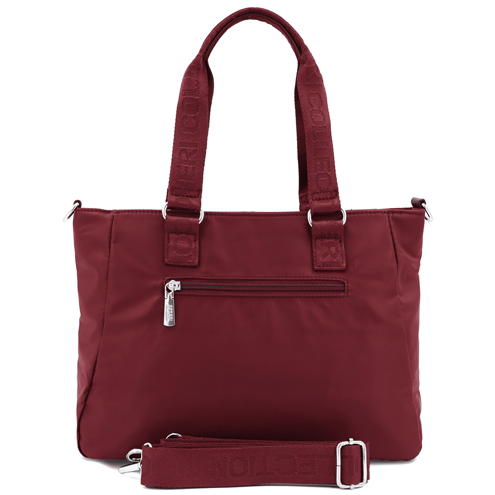 Nagy szövet táska sok zsebbel - bordó