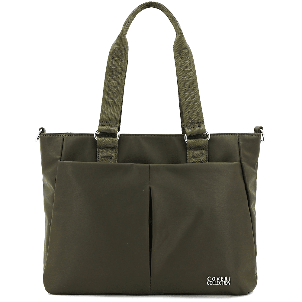 Nagy szövet táska sok zsebbel - sötétzöld