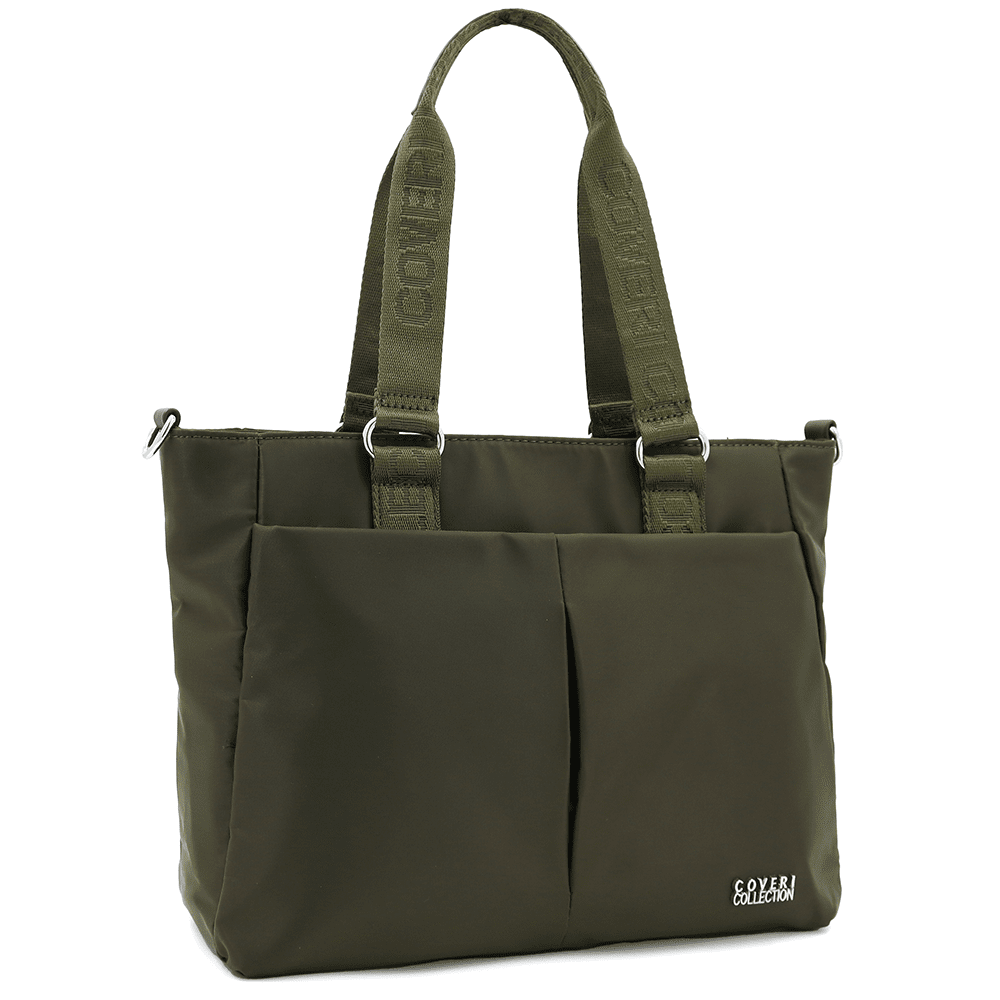 Nagy szövet táska sok zsebbel - sötétzöld