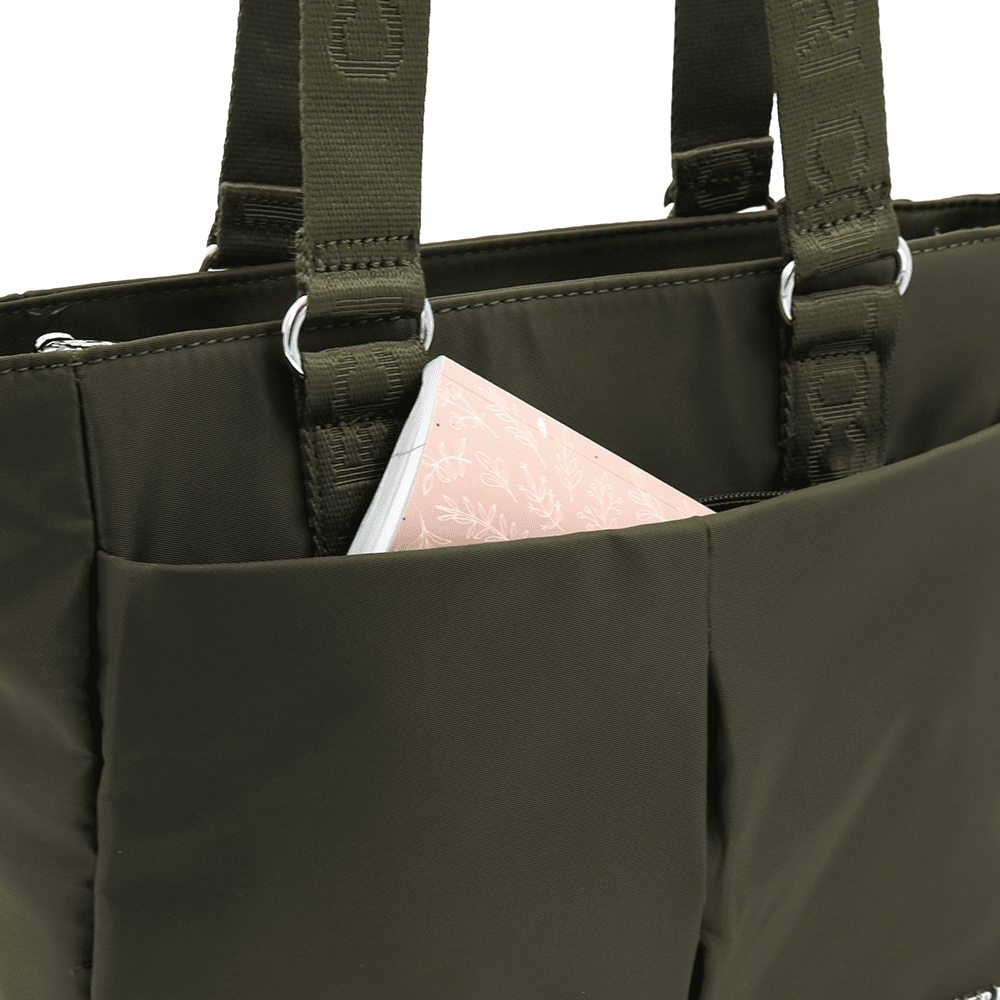 Nagy szövet táska sok zsebbel - sötétzöld