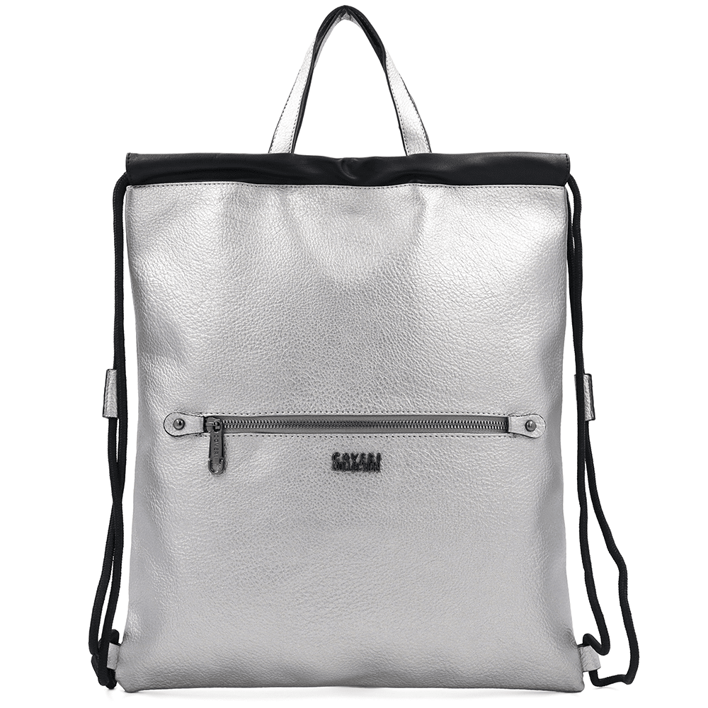 Ökológiai bőr táska - ezüstös