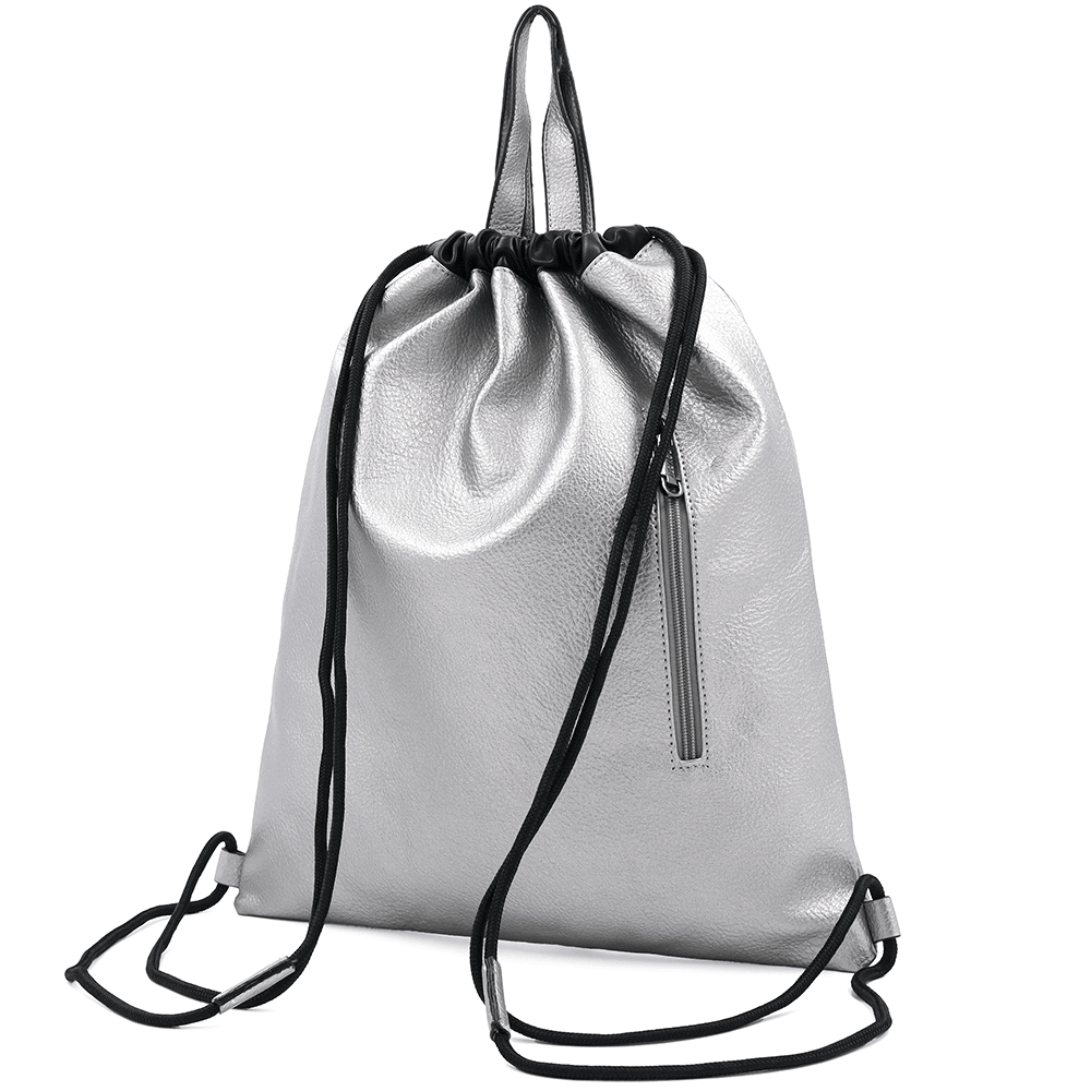 Ökológiai bőr táska - ezüstös