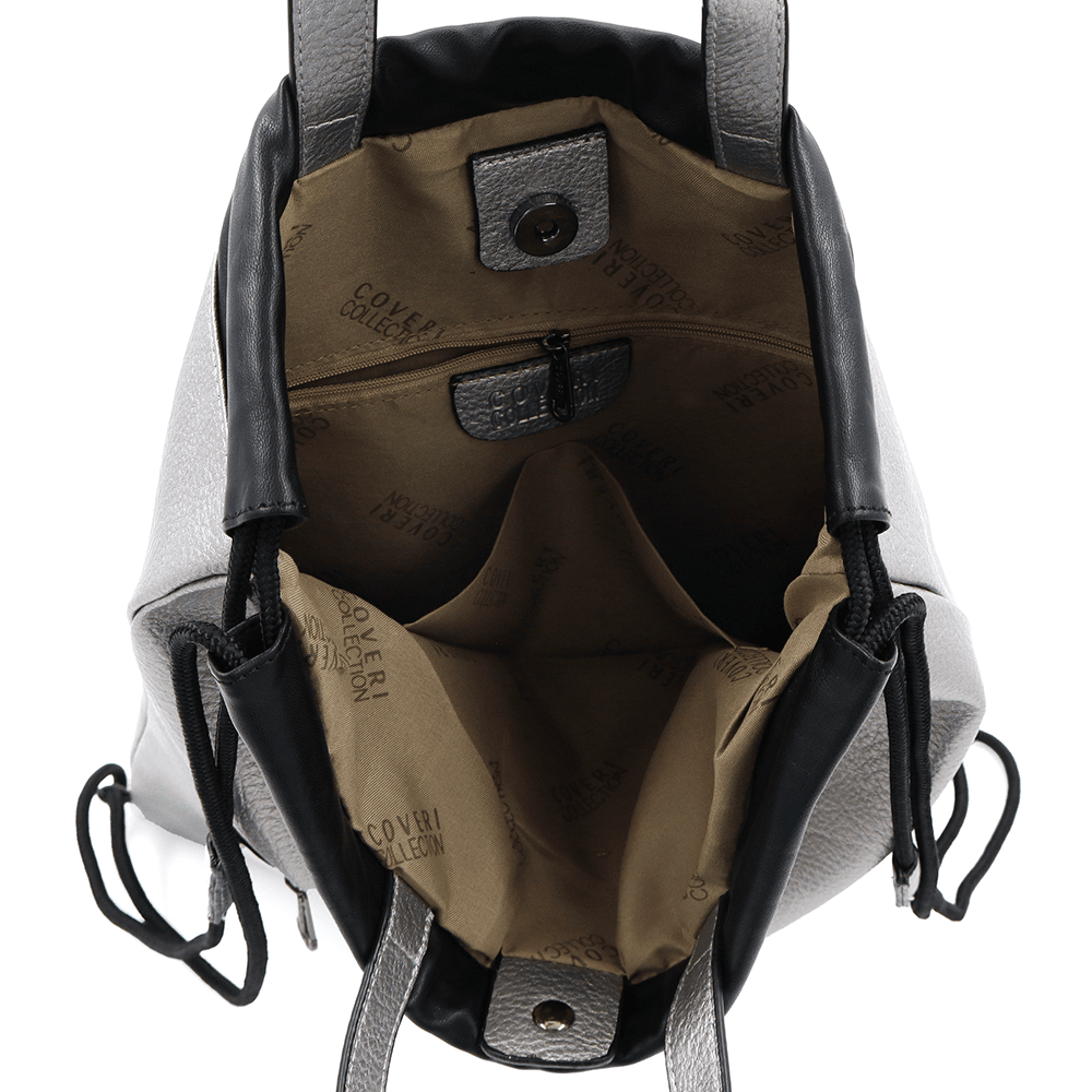 Ökológiai bőr táska - ezüstös