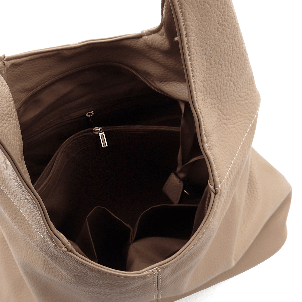 Nagy női táska típusú táska - világosbarna