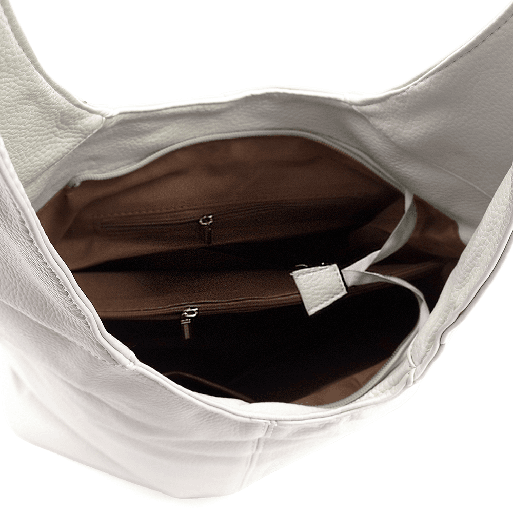 Nagy női táska, zsák típusú - szürke