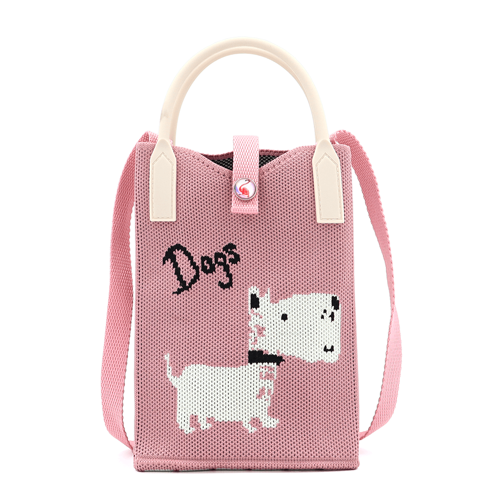 Gyerek válltáska - rózsaszín kutyussal