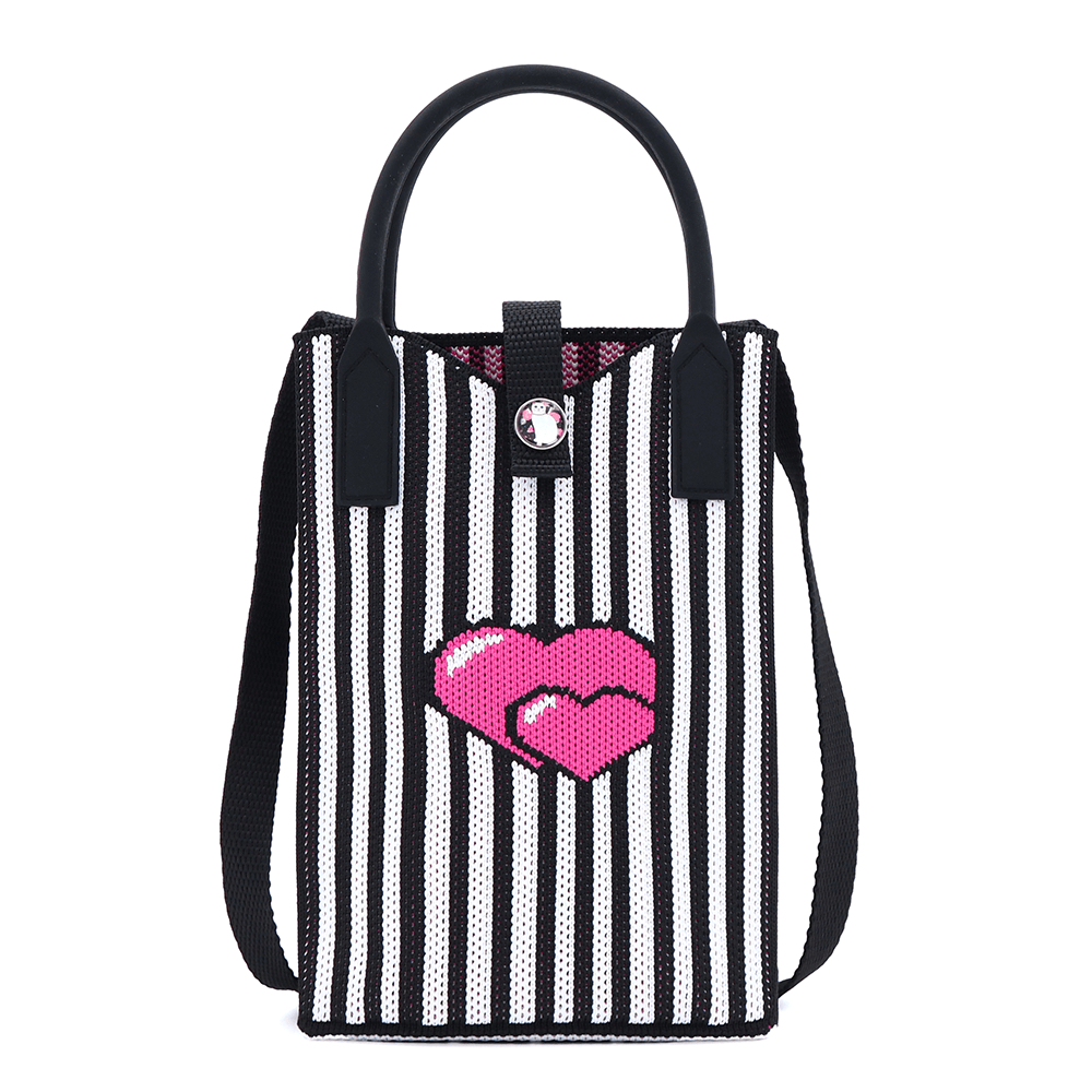 Gyermek válltáska - fekete szívekkel