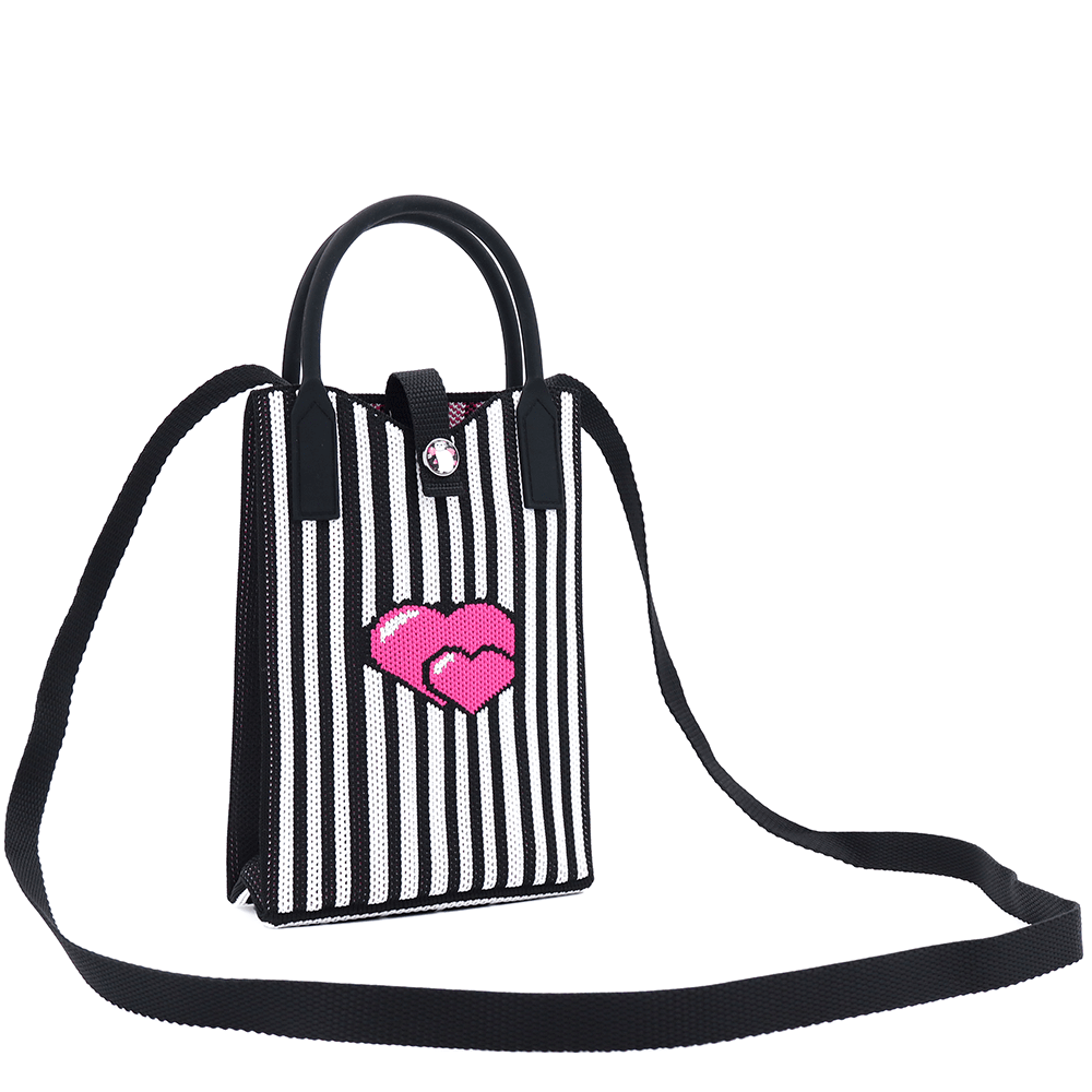 Gyermek válltáska - fekete szívekkel