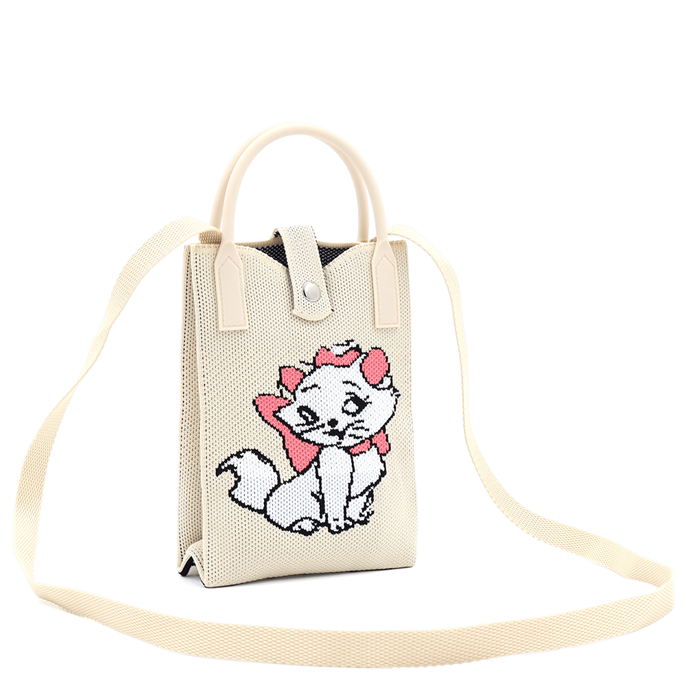 Gyerek válltáska - bézs színű, cicával