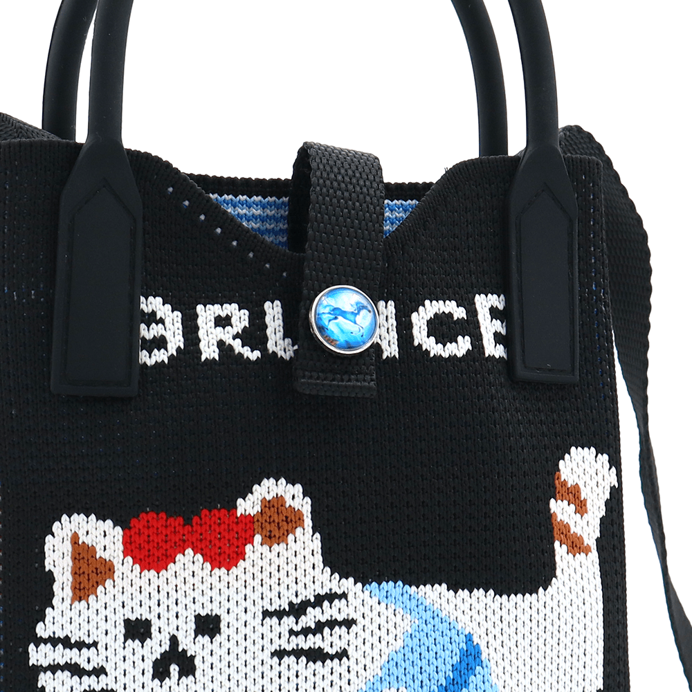 Gyermek válltáska - fekete macskával