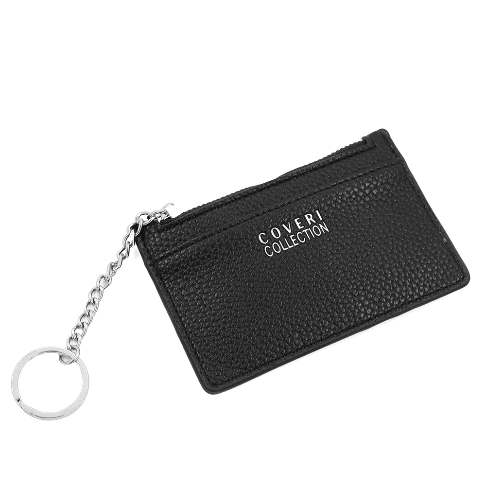 Kártyatartó kulcstartóval - fekete