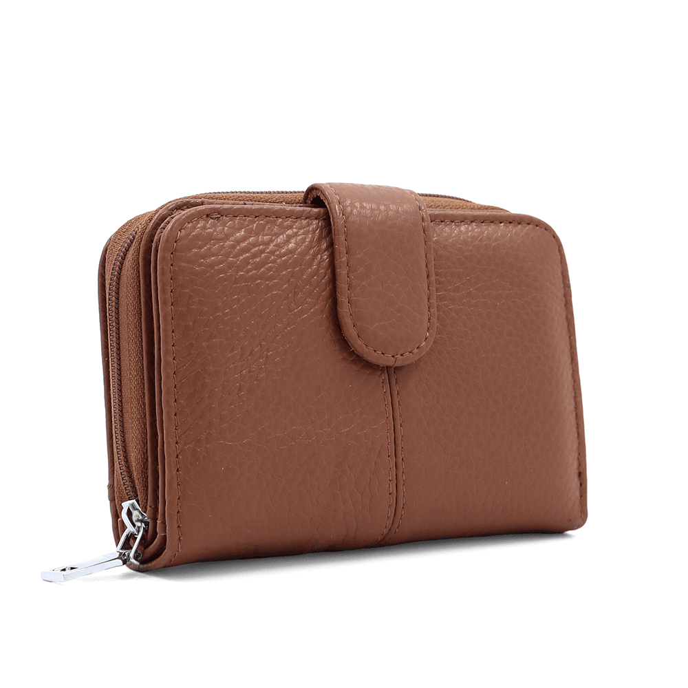 Női kompakt pénztárca - cserépbarna