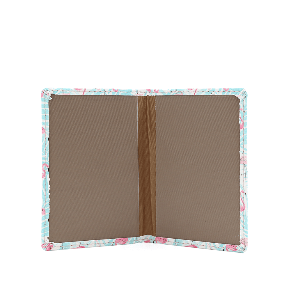 Kártyatartó flamingó mintával - világoskék