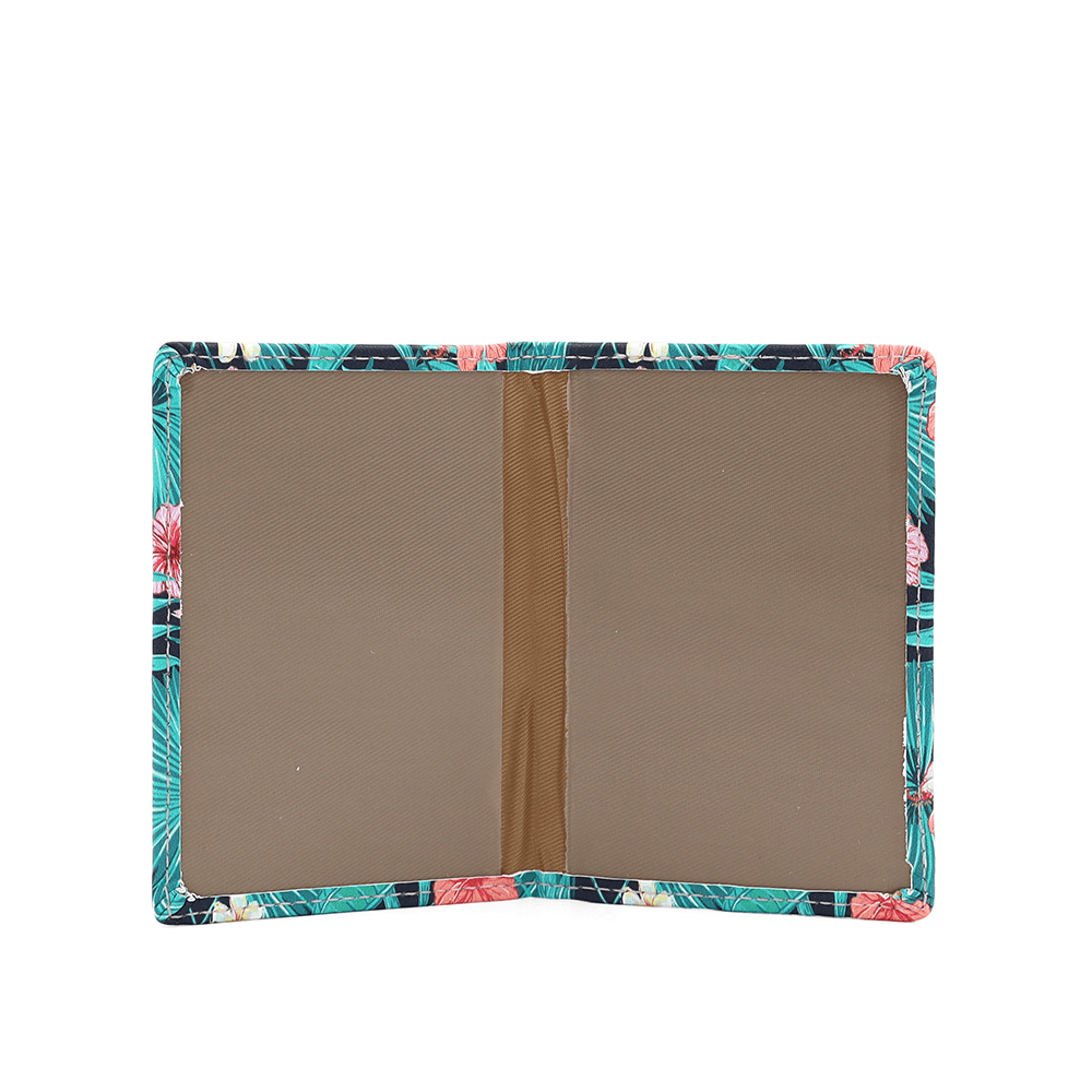 Kártyatartó flamingó mintával - sötétzöld