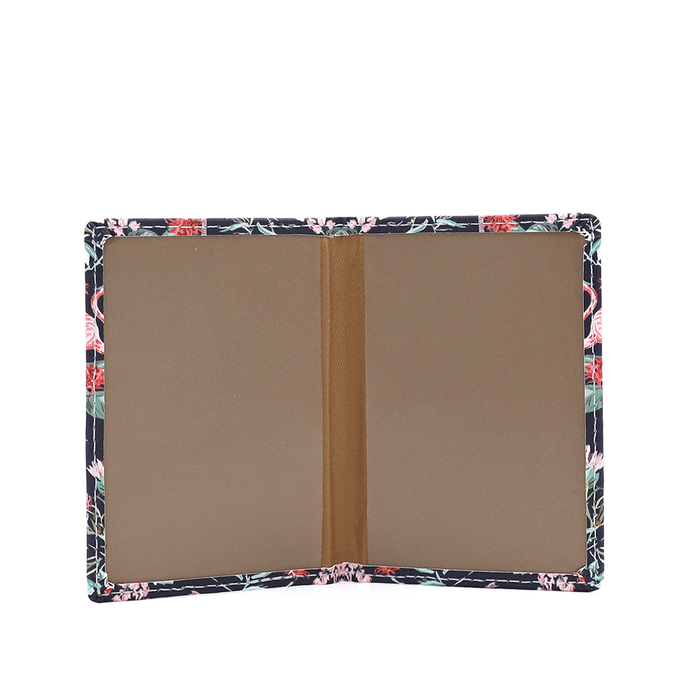 Kártyatartó flamingó mintával - fekete