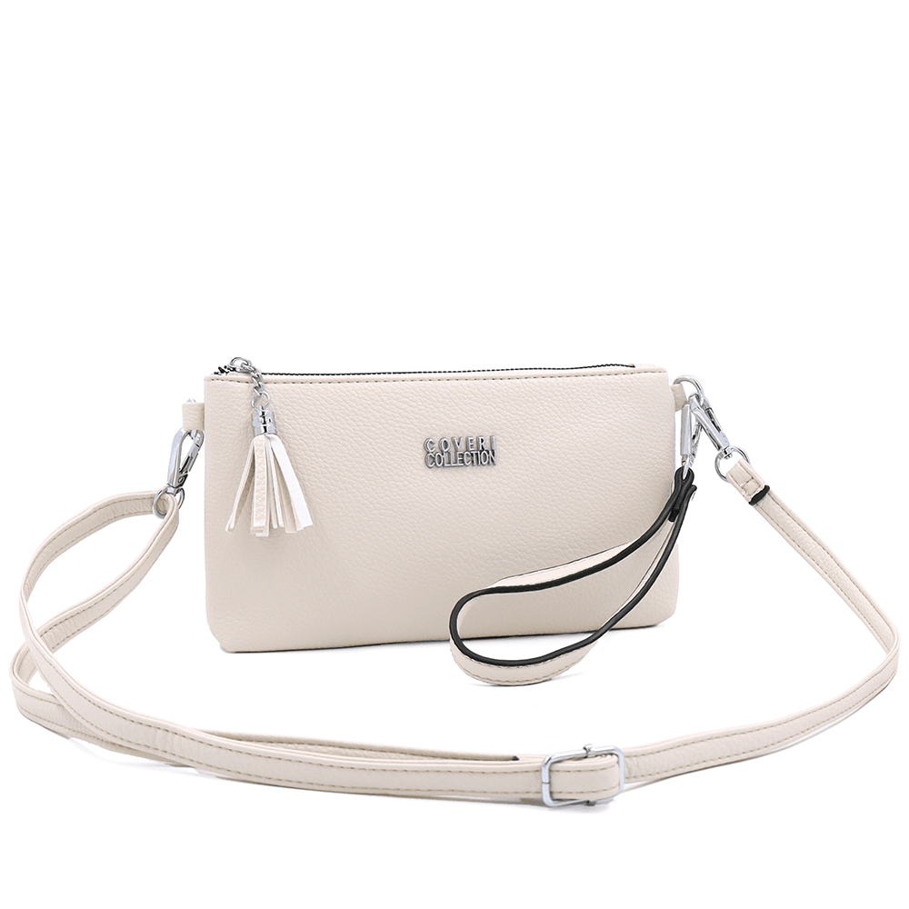 Női válltáska kézitáskával - bézs