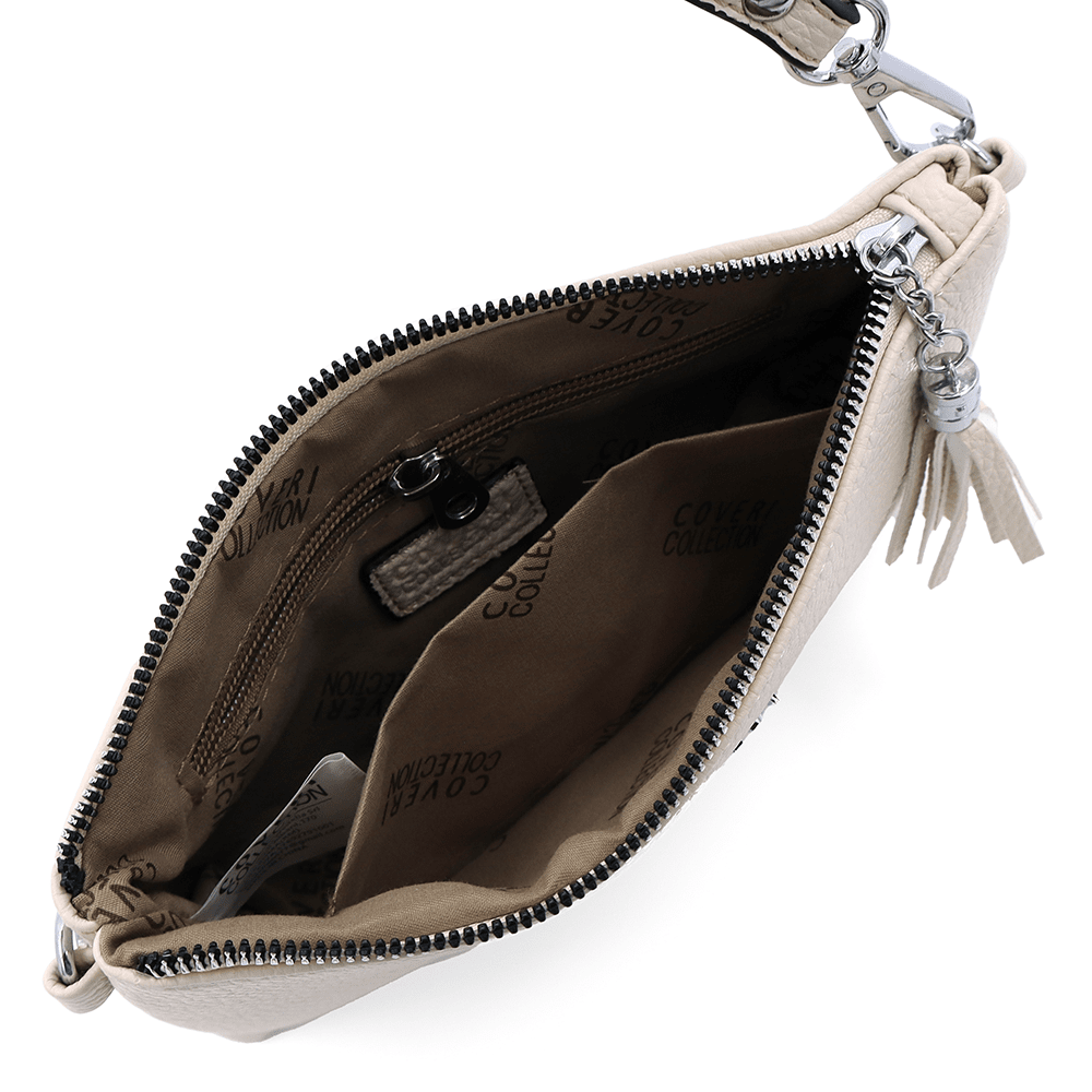 Női válltáska kézitáskával - bézs