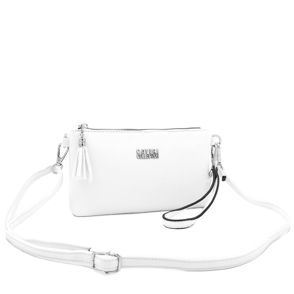 Női válltáska kézitáskával - fehér