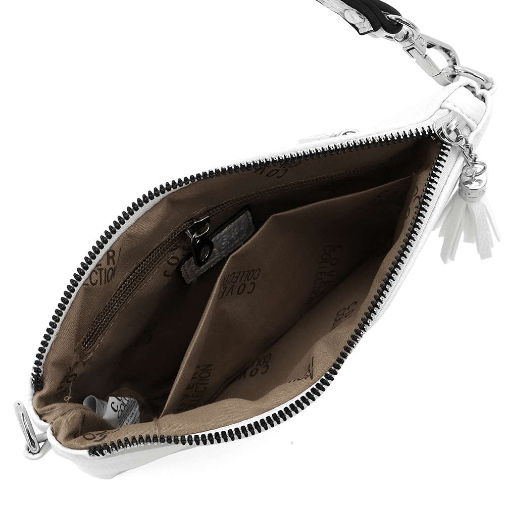 Női válltáska kézitáskával - fehér