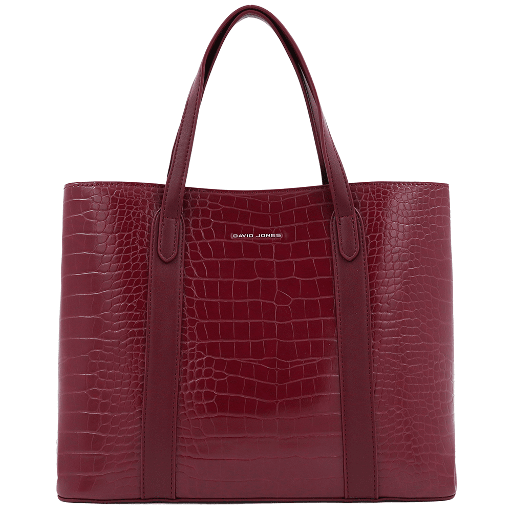 David Jones - Női táska krokodil mintával - bordó