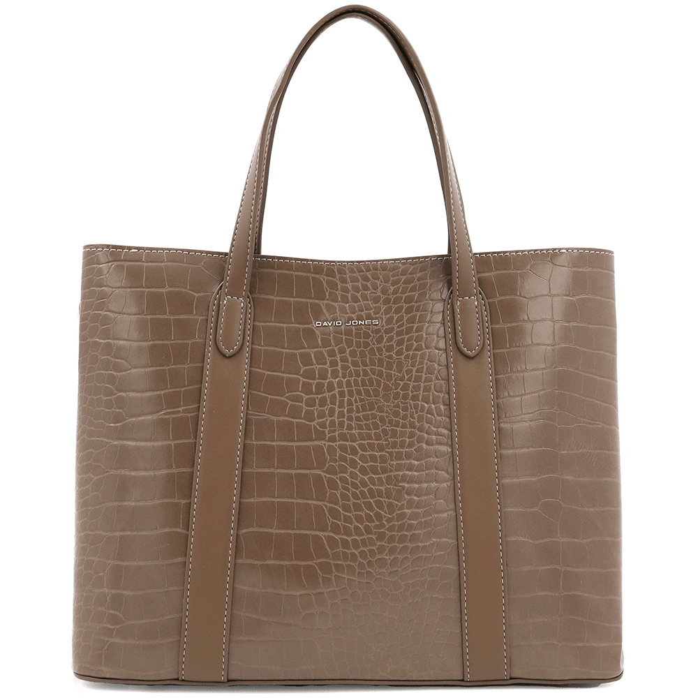 David Jones - Női táska krokodil mintával - barna