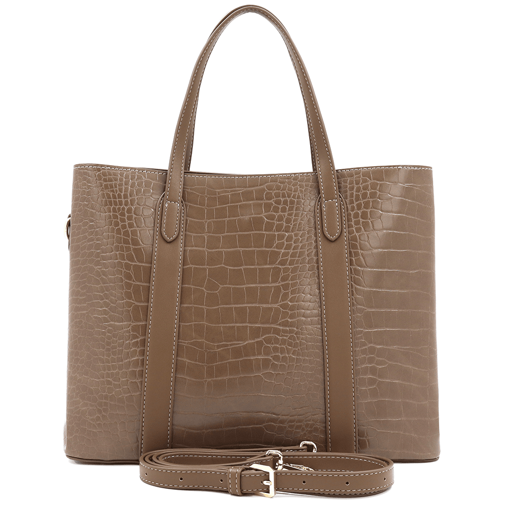David Jones - Női táska krokodil mintával - barna